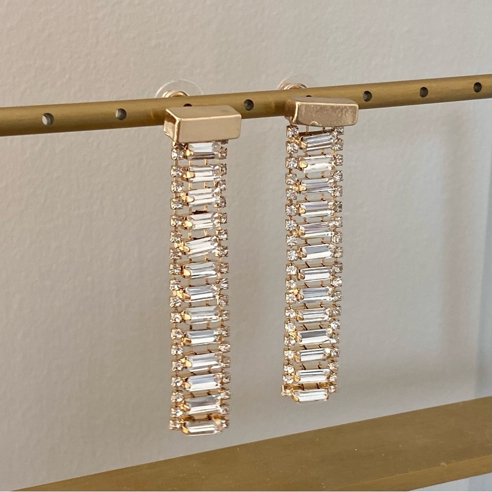 Guess Gold Crystal Dangling Earrings